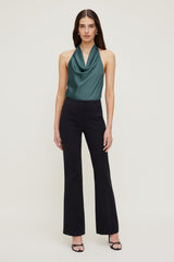 Dynamite On Sale | Camila Satin Cowl Halter Neck Blouse Green