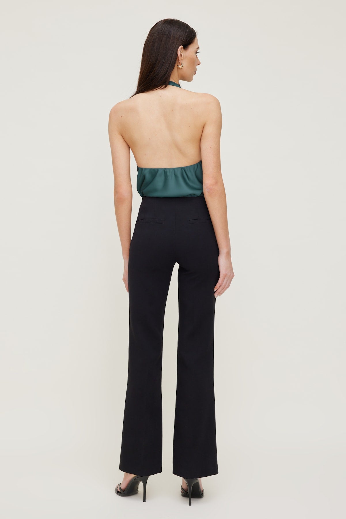 Dynamite On Sale | Camila Satin Cowl Halter Neck Blouse Green