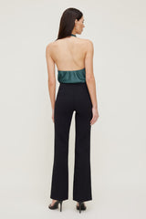 Dynamite On Sale | Camila Satin Cowl Halter Neck Blouse Green