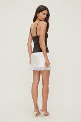 Dynamite US | Sculpt Lace Trim Cami Top Brown