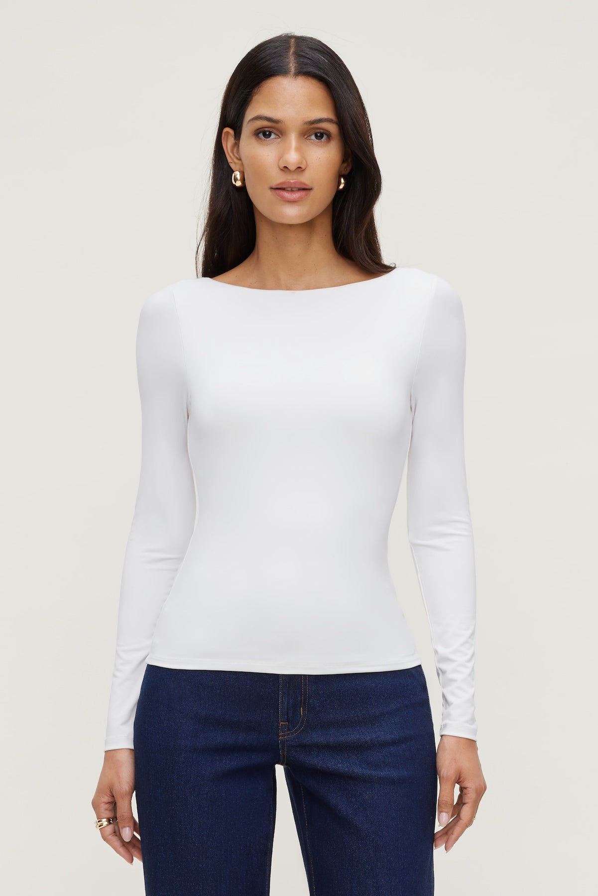Dynamite Discount | Nola Sculpt Long Sleeve Top White