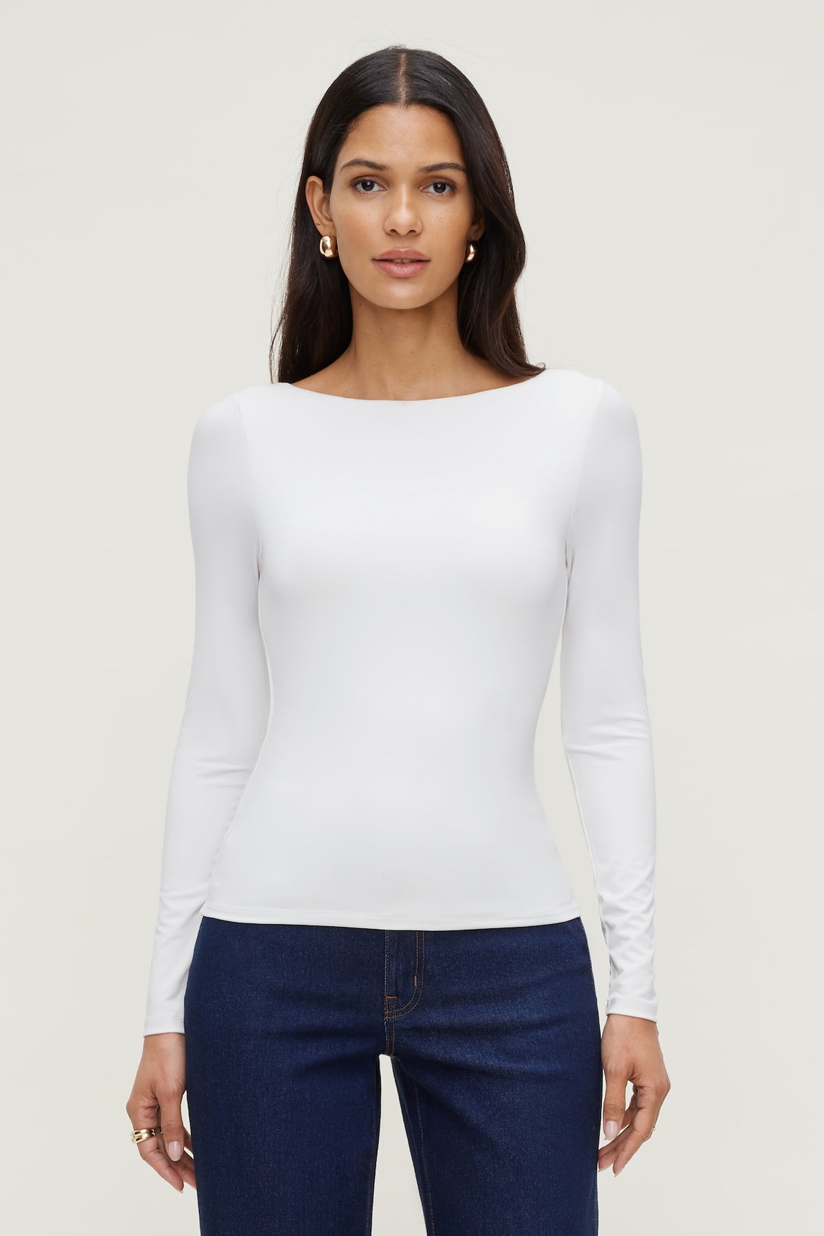 Dynamite Discount | Nola Sculpt Long Sleeve Top White