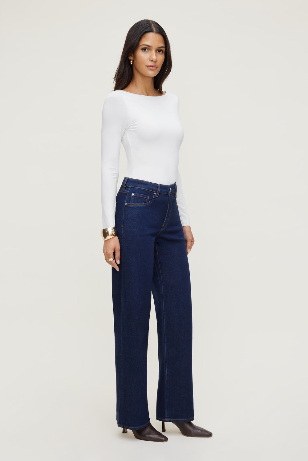 Dynamite Discount | Nola Sculpt Long Sleeve Top White
