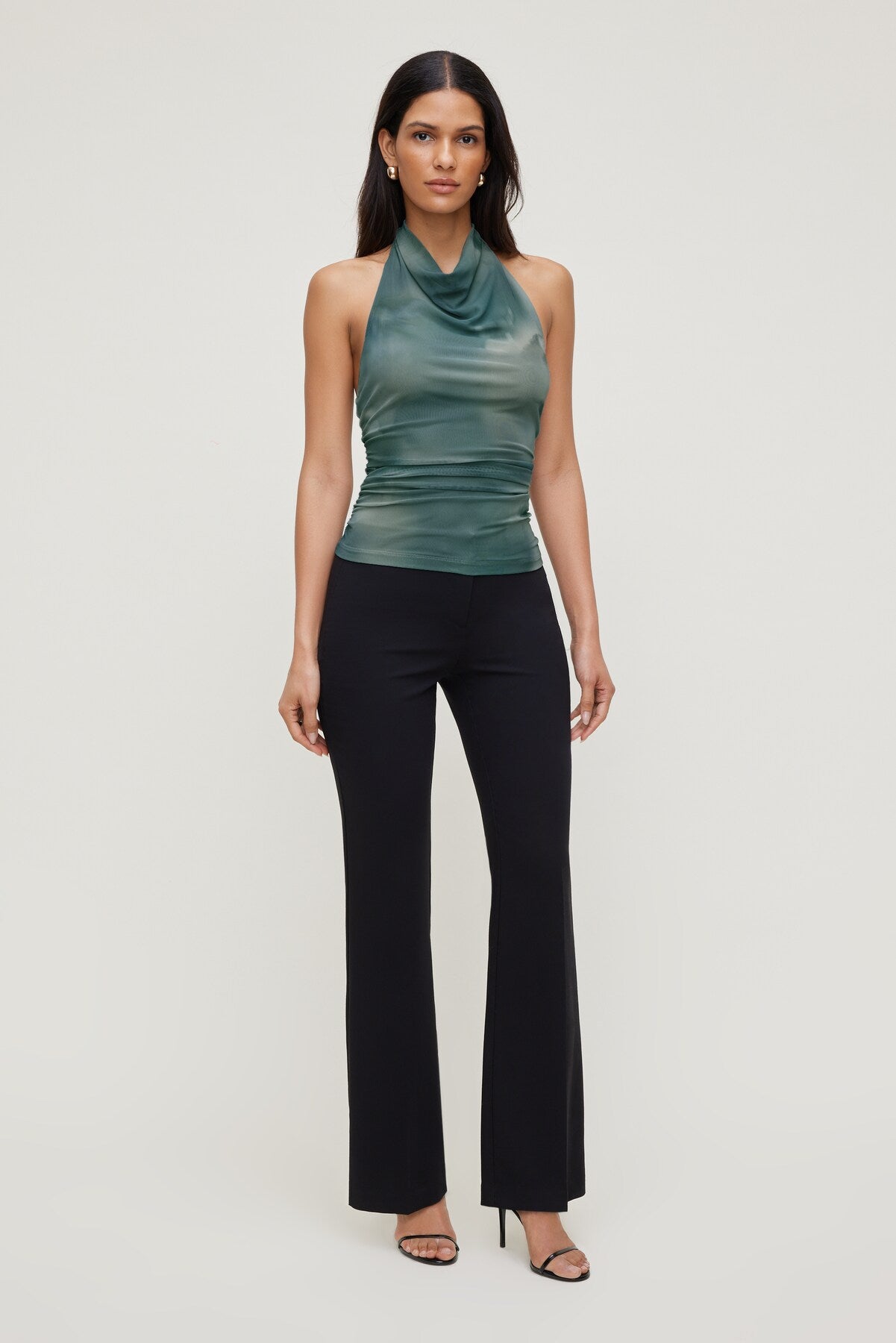 Dynamite Store | Draped Mesh Halter Top Blue