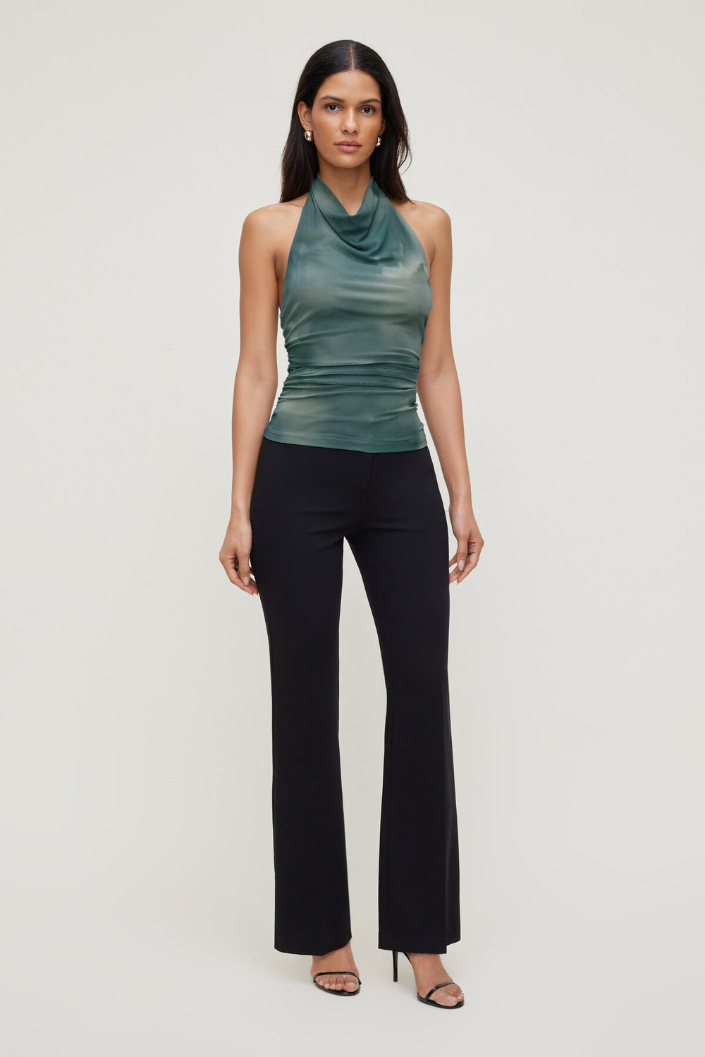 Dynamite Store | Draped Mesh Halter Top Blue