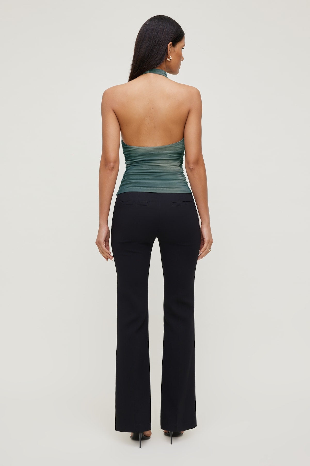 Dynamite Store | Draped Mesh Halter Top Blue