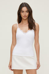 Dynamite Website Shop | Sculpt Lace Trim Cami Top White