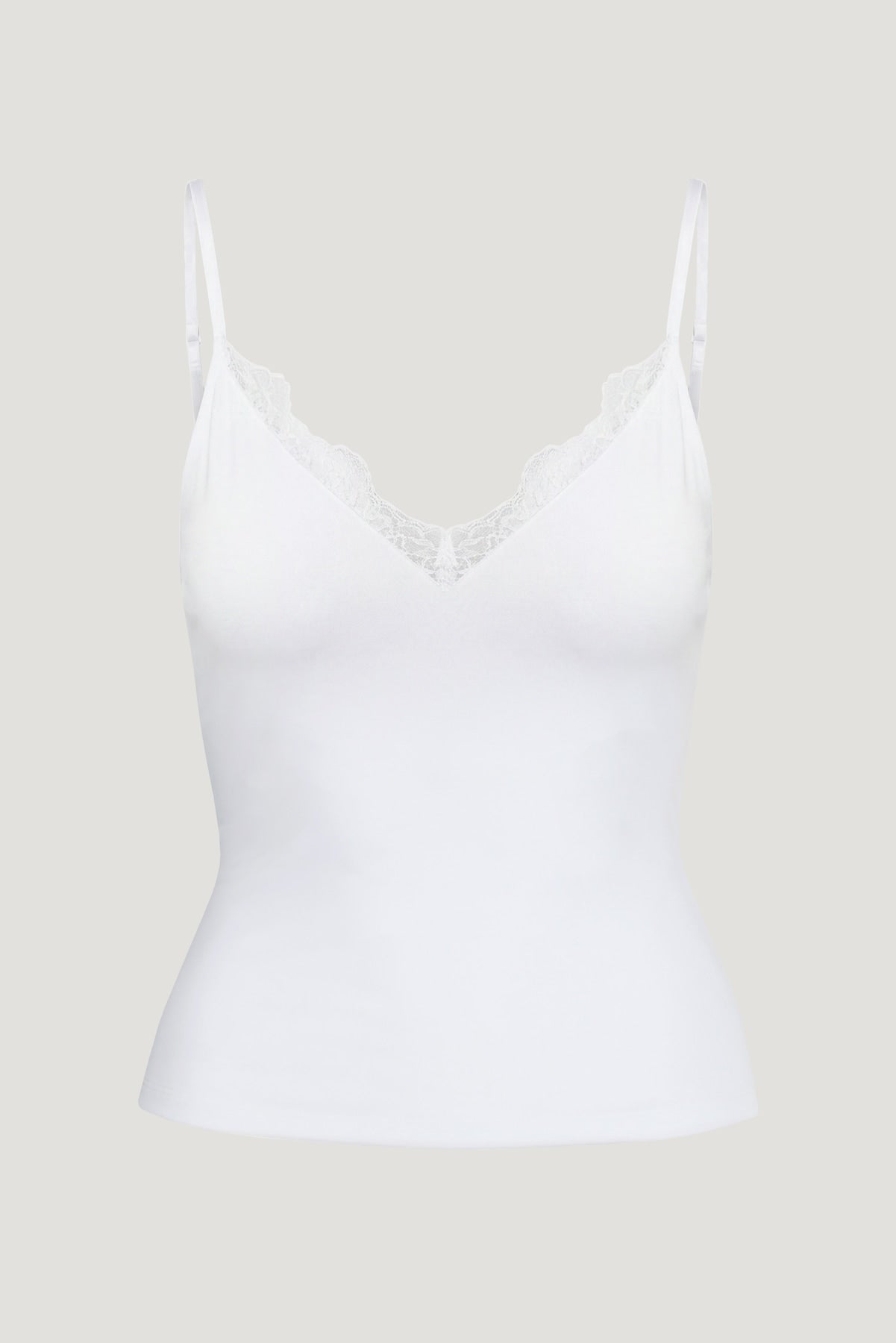 Dynamite Website Shop | Sculpt Lace Trim Cami Top White