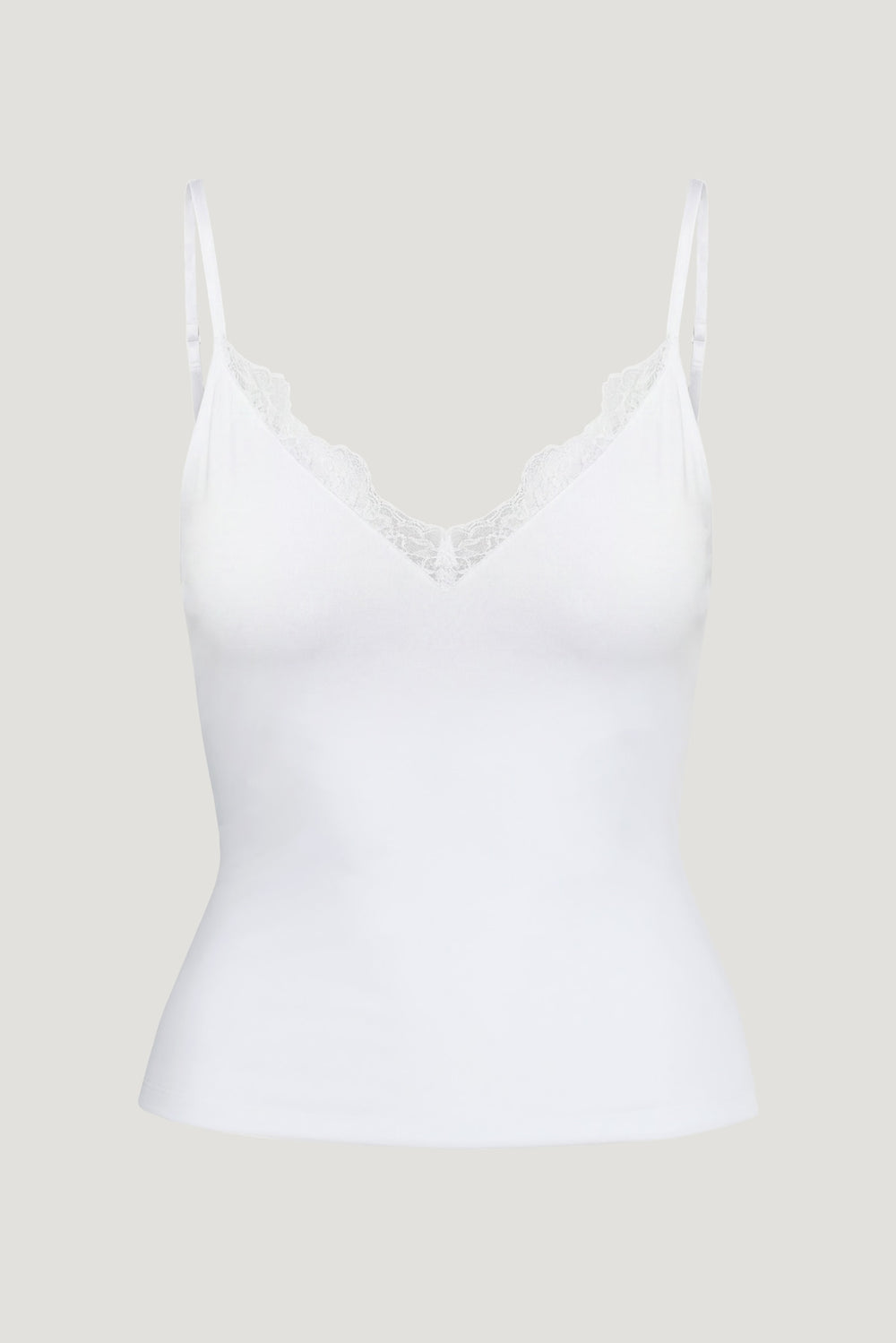 Dynamite Website Shop | Sculpt Lace Trim Cami Top White