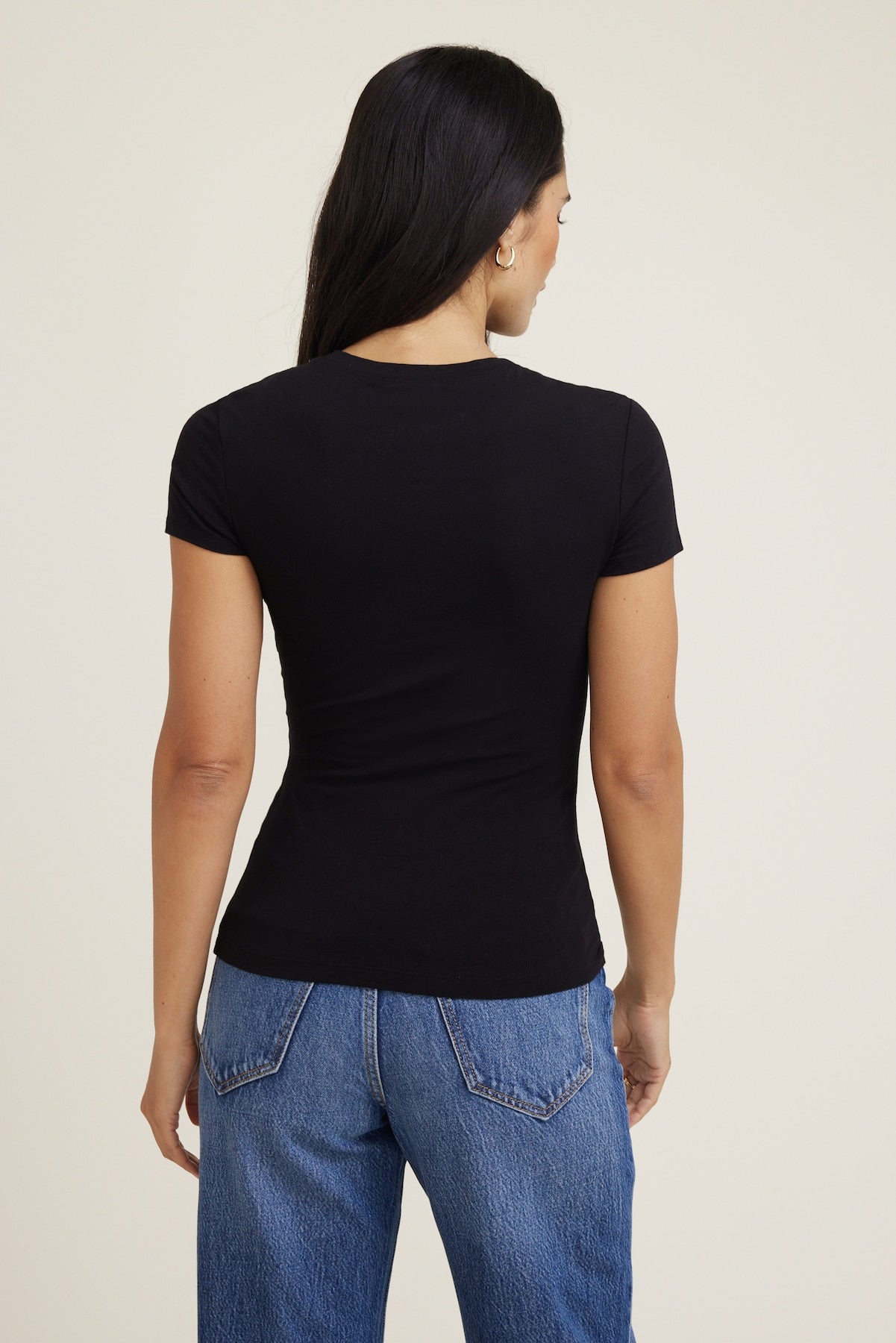 Dynamite Outlets | Fitted Jersey T Shirt BLACK