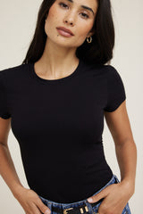 Dynamite Outlets | Fitted Jersey T Shirt BLACK