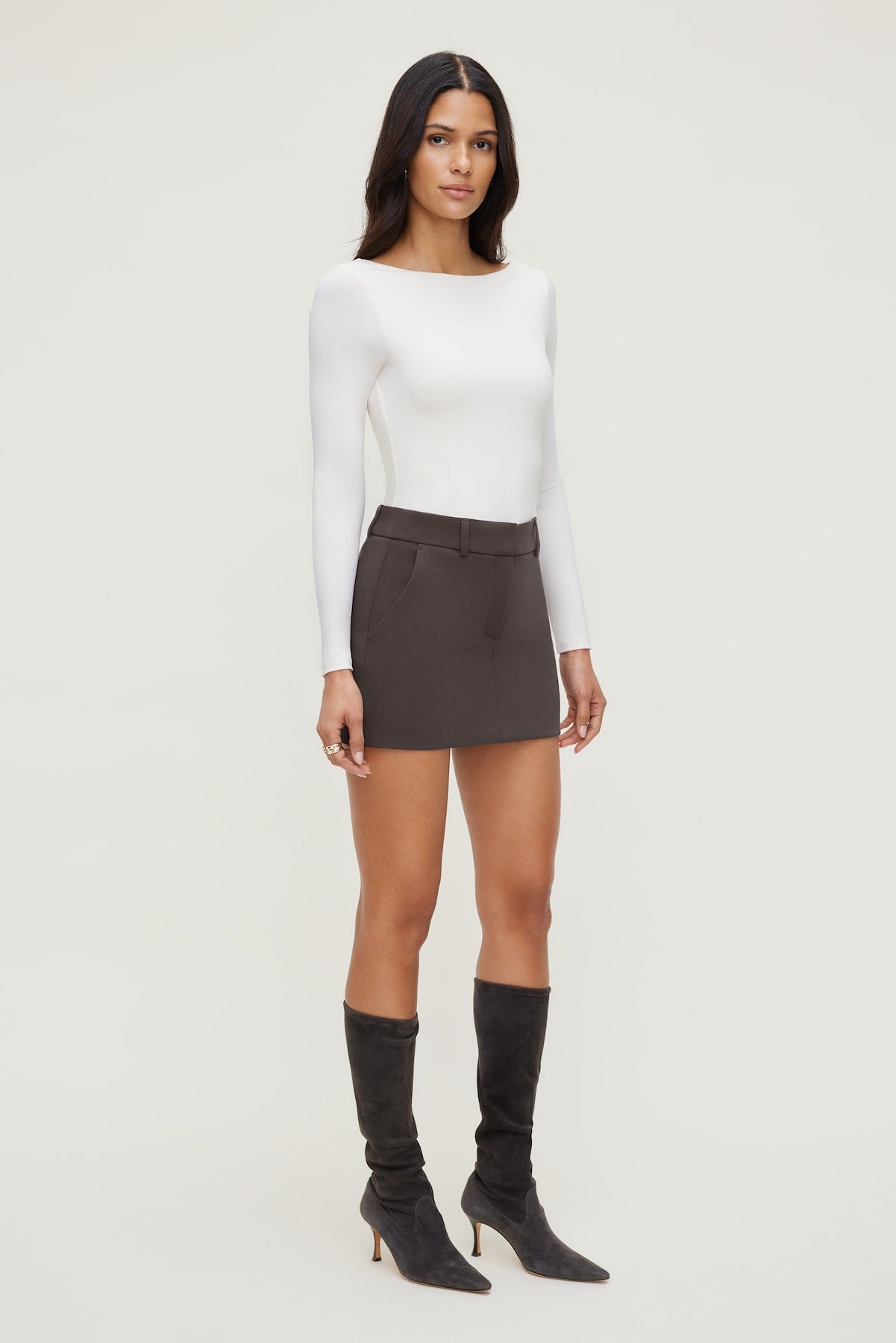 Dynamite On Sale | Nola Sculpt Long Sleeve Top Beige