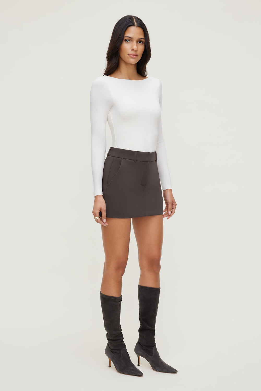Dynamite On Sale | Nola Sculpt Long Sleeve Top Beige