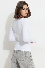 Dynamite Online | Tedi Ribbed Long Sleeve T Shirt White