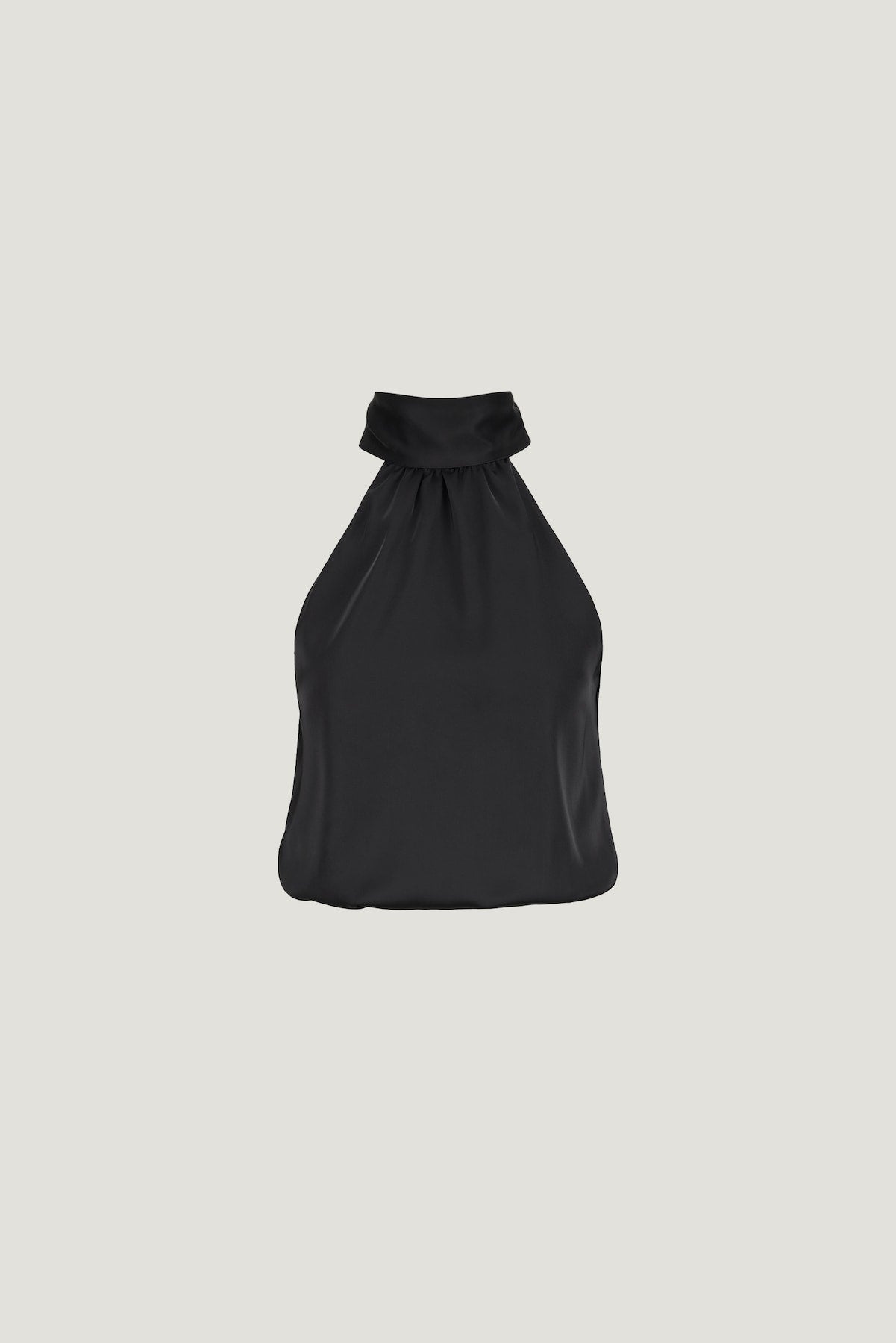 Dynamite Outlets | Paloma Bubble Satin Halter Blouse Black