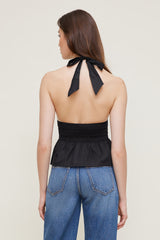 Dynamite On Sale | Poplin Halter Top Black