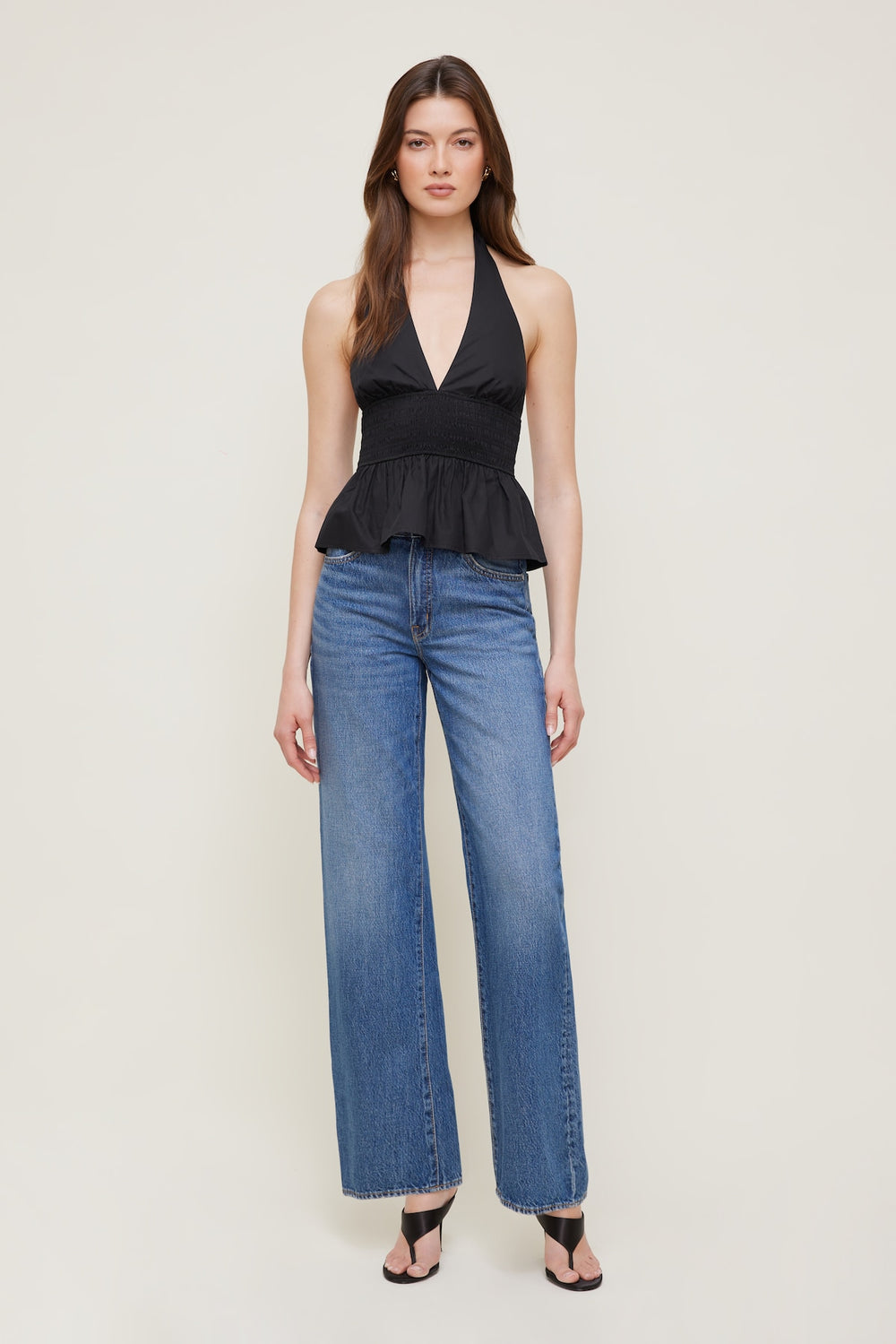 Dynamite On Sale | Poplin Halter Top Black
