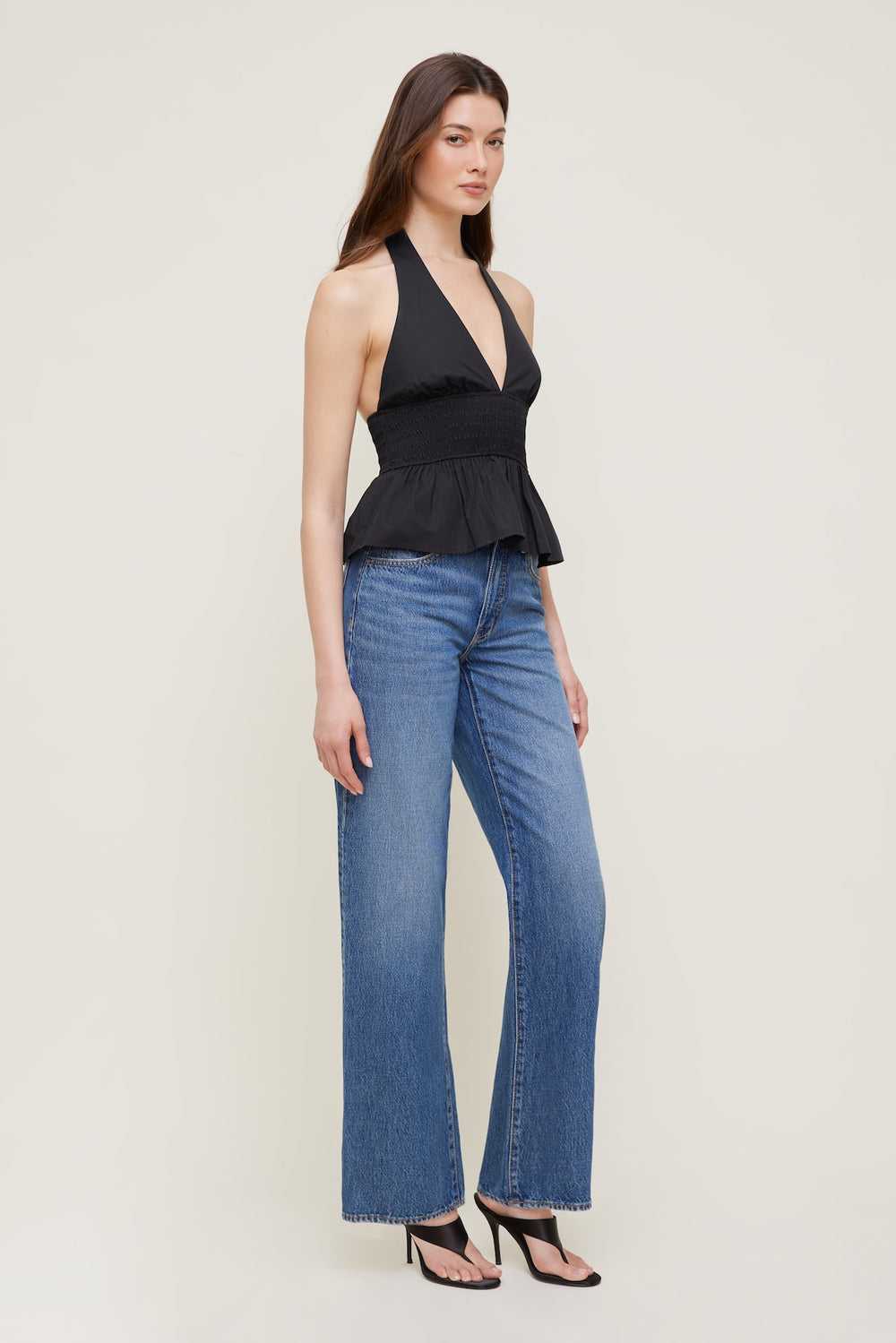 Dynamite On Sale | Poplin Halter Top Black