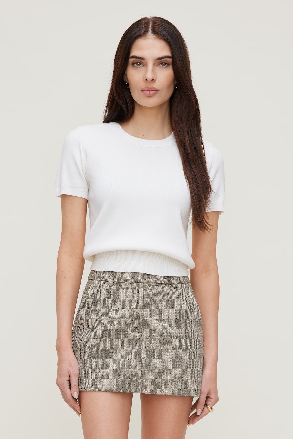 Dynamite Outlet | Clara Short Sleeve Sweater White