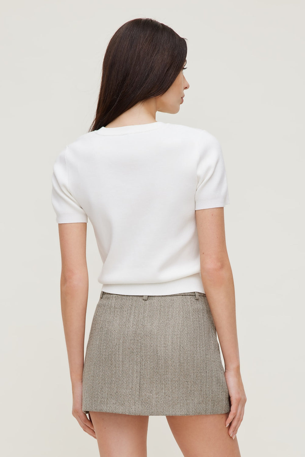 Dynamite Outlet | Clara Short Sleeve Sweater White