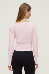 Dynamite Website Shop | Sara Ribbed Cinch Hem Cardigan Pink
