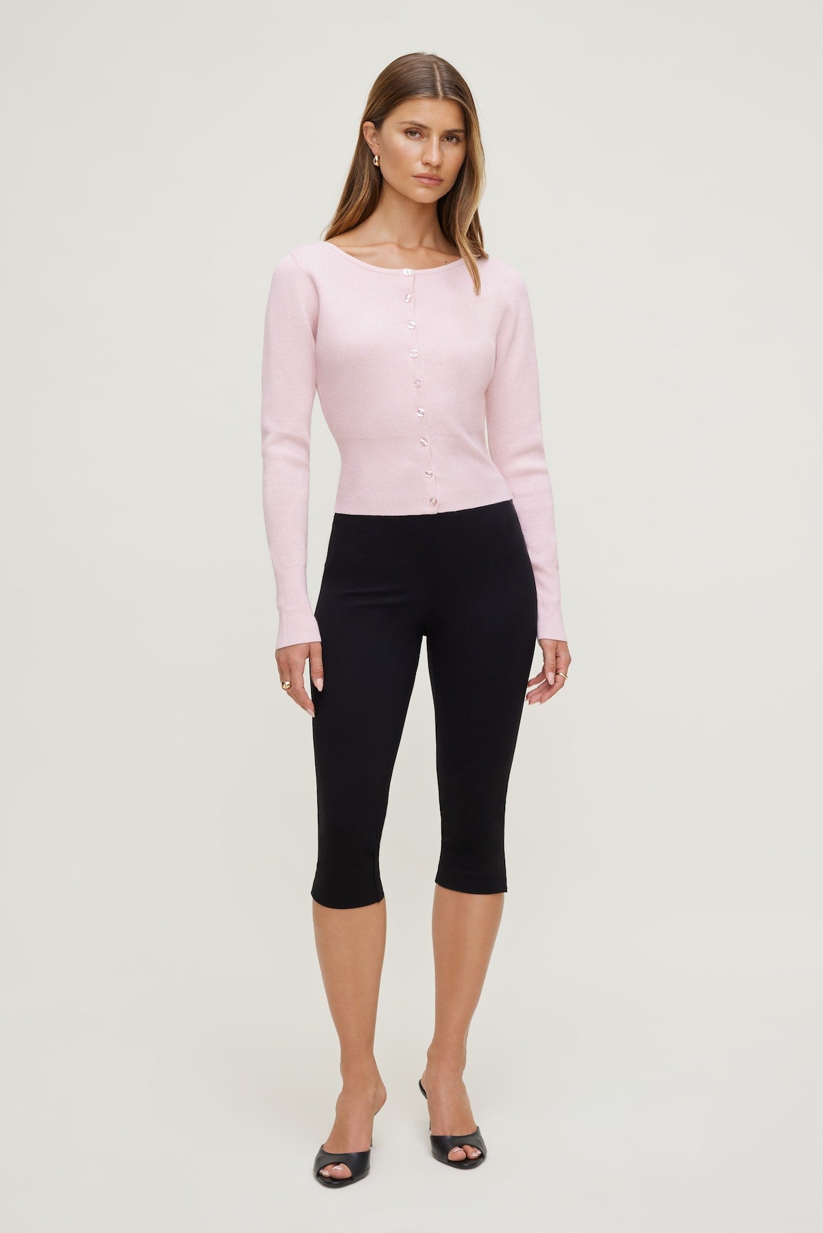 Dynamite Website Shop | Sara Ribbed Cinch Hem Cardigan Pink