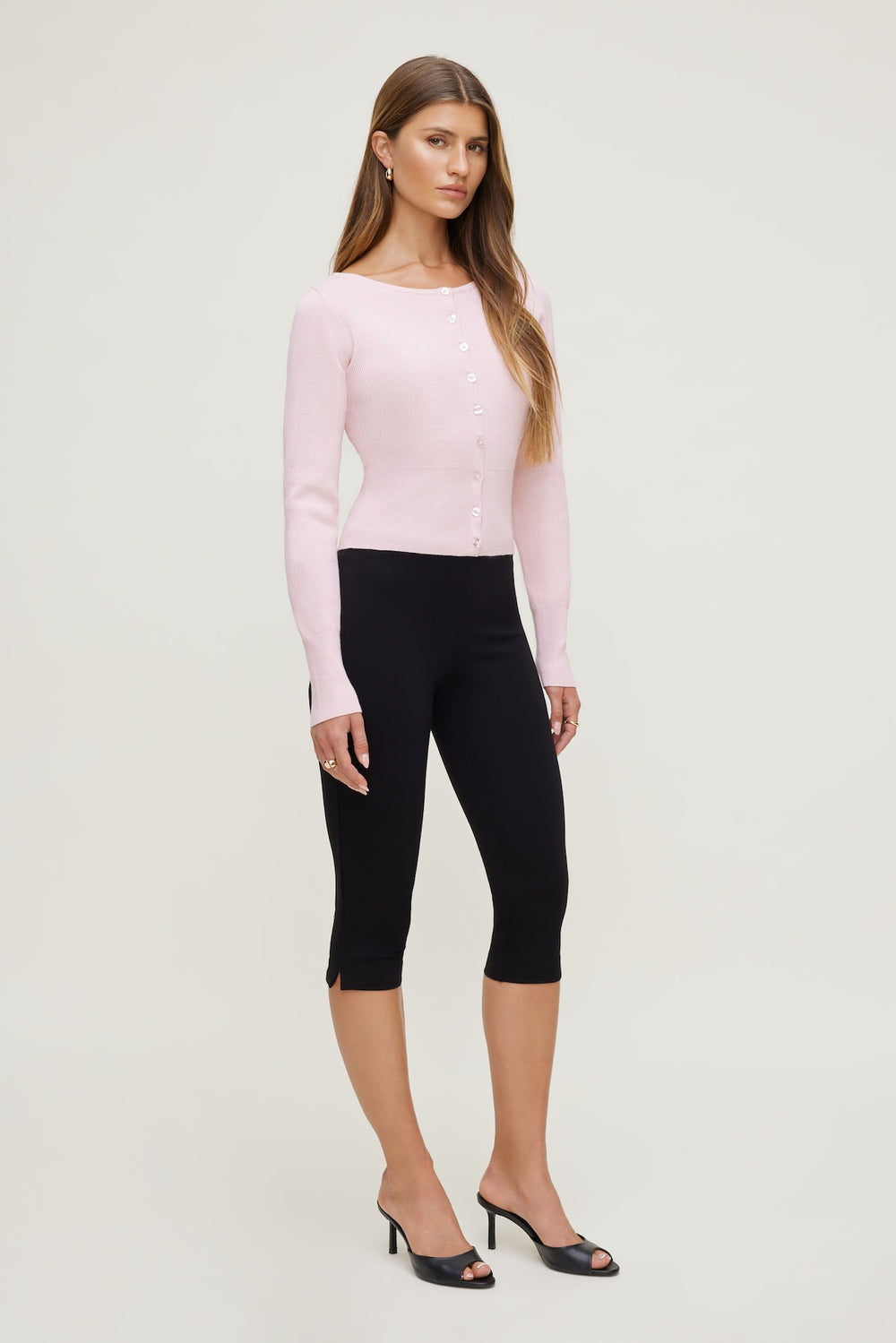 Dynamite Website Shop | Sara Ribbed Cinch Hem Cardigan Pink