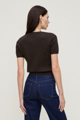 Dynamite Outlets | Clara Short Sleeve Sweater Brown