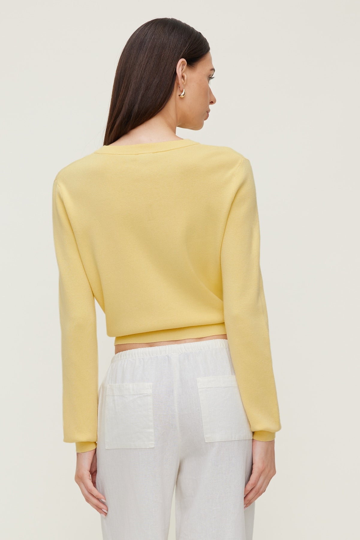 Dynamite On Sale | Rebecca Crewneck Cardigan Yellow