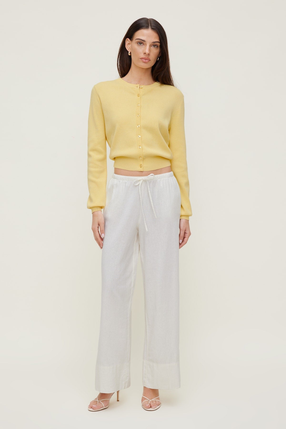 Dynamite On Sale | Rebecca Crewneck Cardigan Yellow