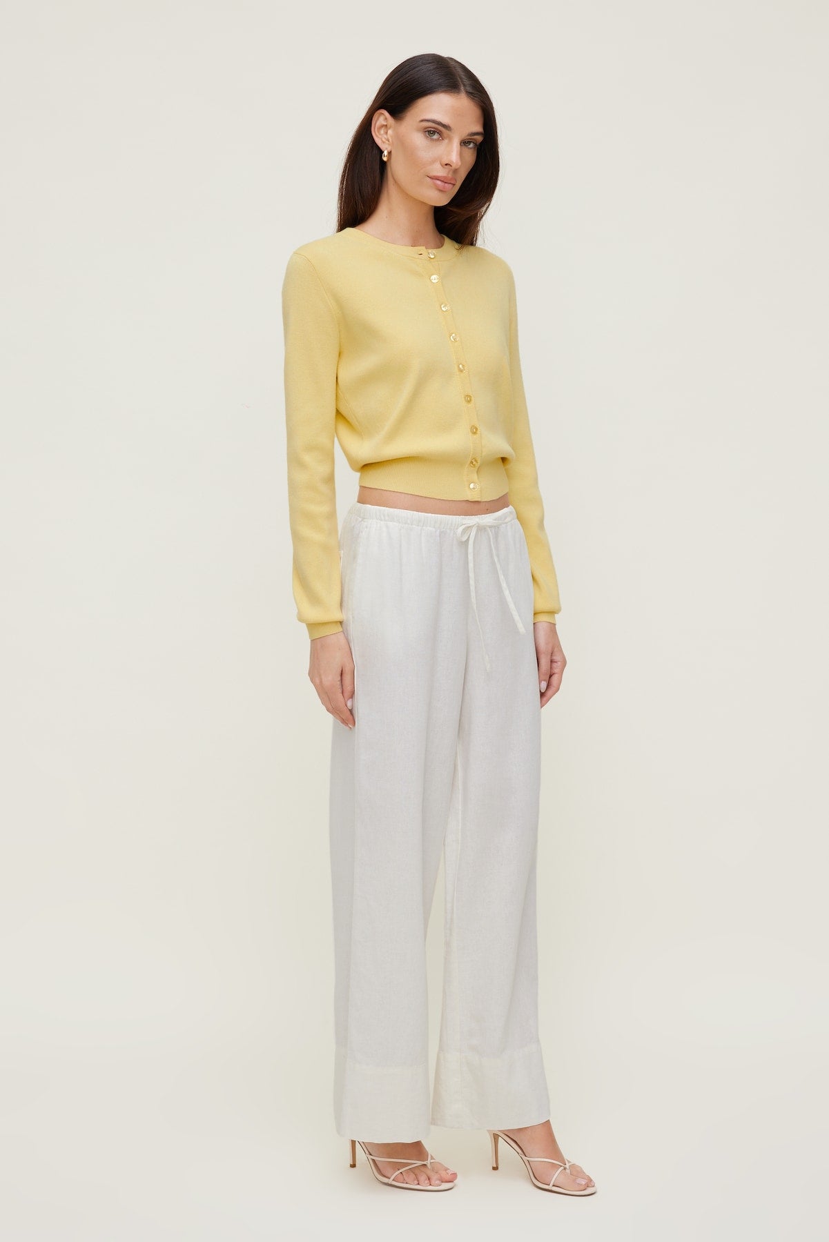 Dynamite On Sale | Rebecca Crewneck Cardigan Yellow