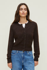 Dynamite Outlet | Rebecca Crewneck Cardigan Brown