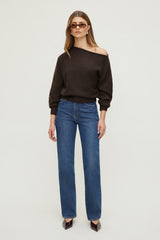 Dynamite Website Shop | Lola Off Shoulder Sweater Brown