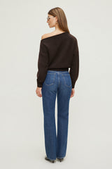 Dynamite Website Shop | Lola Off Shoulder Sweater Brown