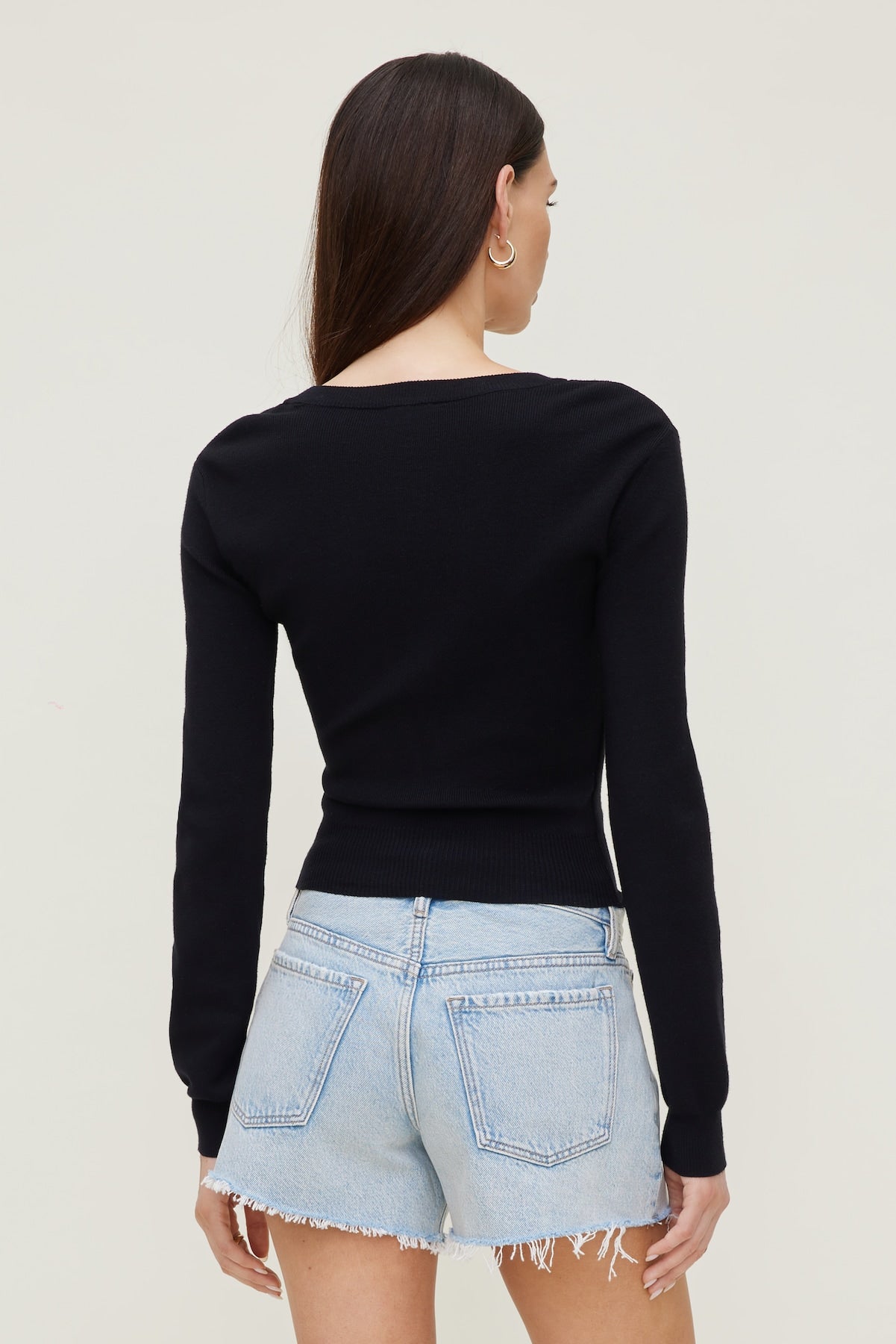 Dynamite Outlets | Rebecca Crewneck Cardigan Black