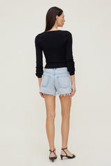 Dynamite Outlets | Rebecca Crewneck Cardigan Black