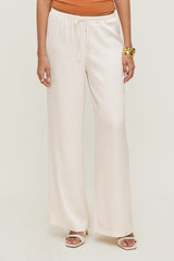 Dynamite Online | Leo Satin Wide Leg Pants Beige