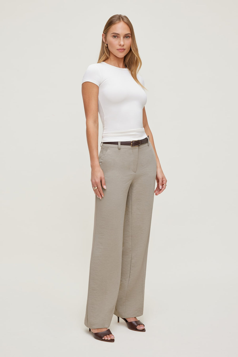 Dynamite Discount | Camelia Airflow Clean Straight Leg Pants Beige