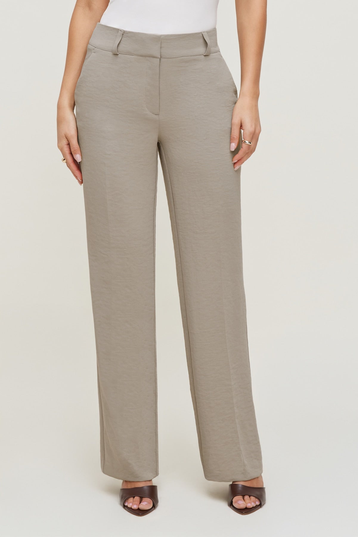 Dynamite Discount | Camelia Airflow Clean Straight Leg Pants Beige