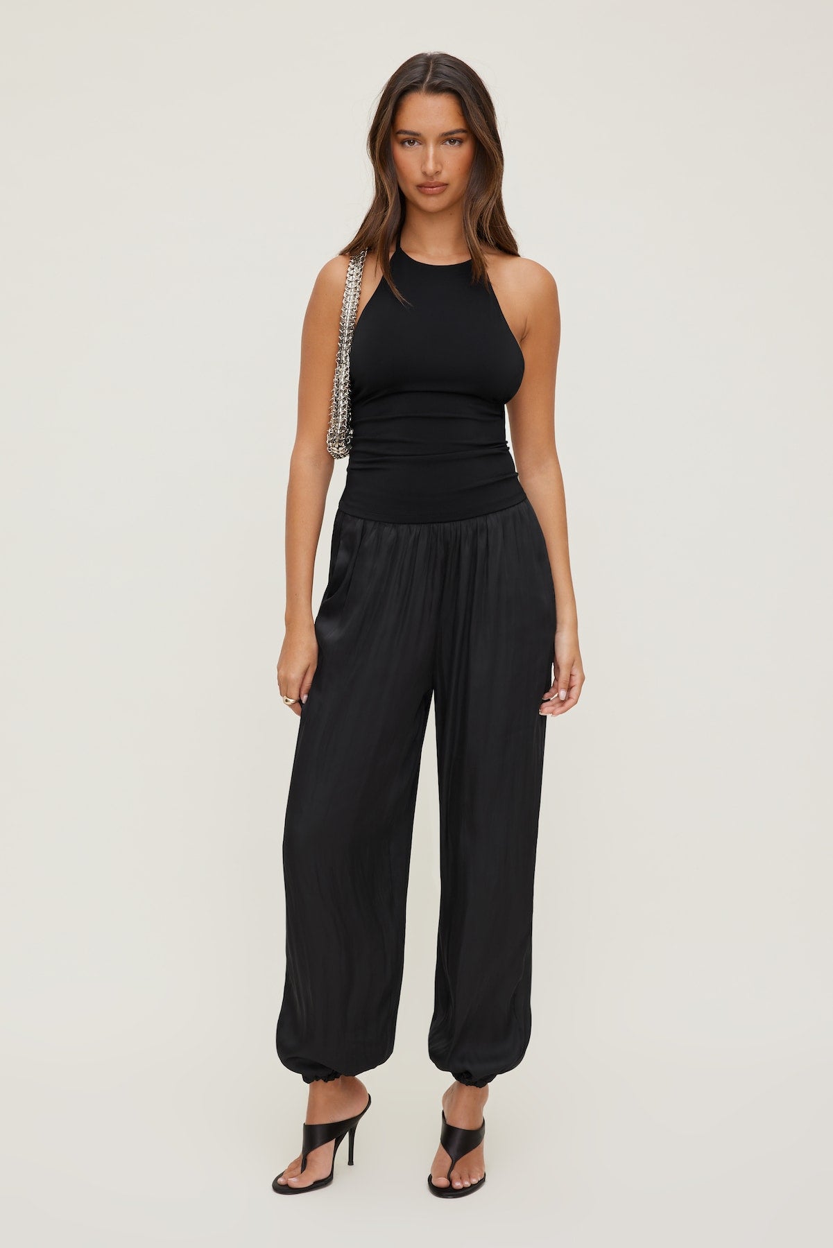 Dynamite Outlet | Satin Balloon Pants Black