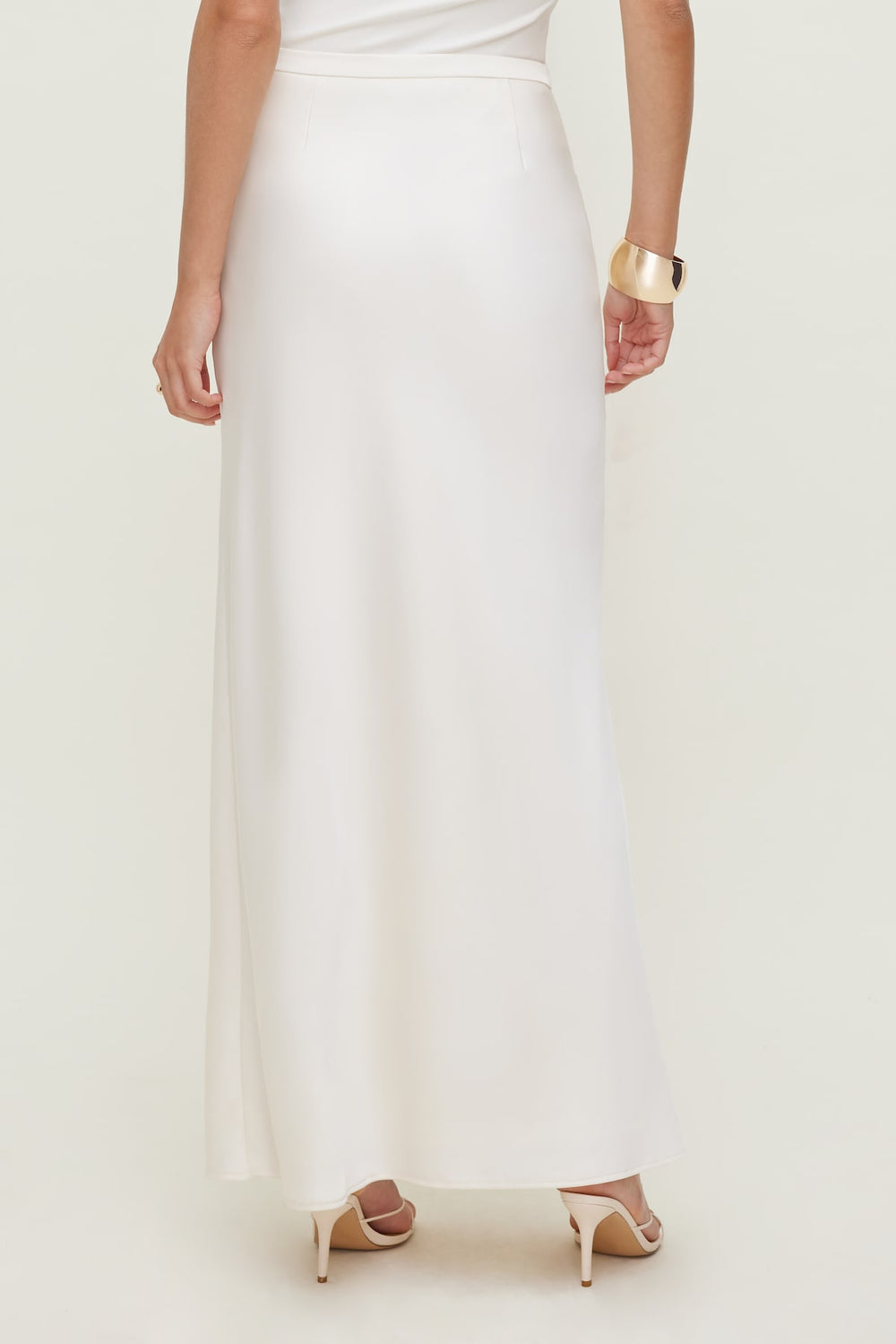 Dynamite Discount | Satin Maxi Skirt Beige